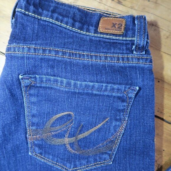 X2 CURVY DARK WASH REGULAR RISE BOOT CUT BLUE DENIM JEANS WOMENS SIZE 4 - Picture 2 of 12